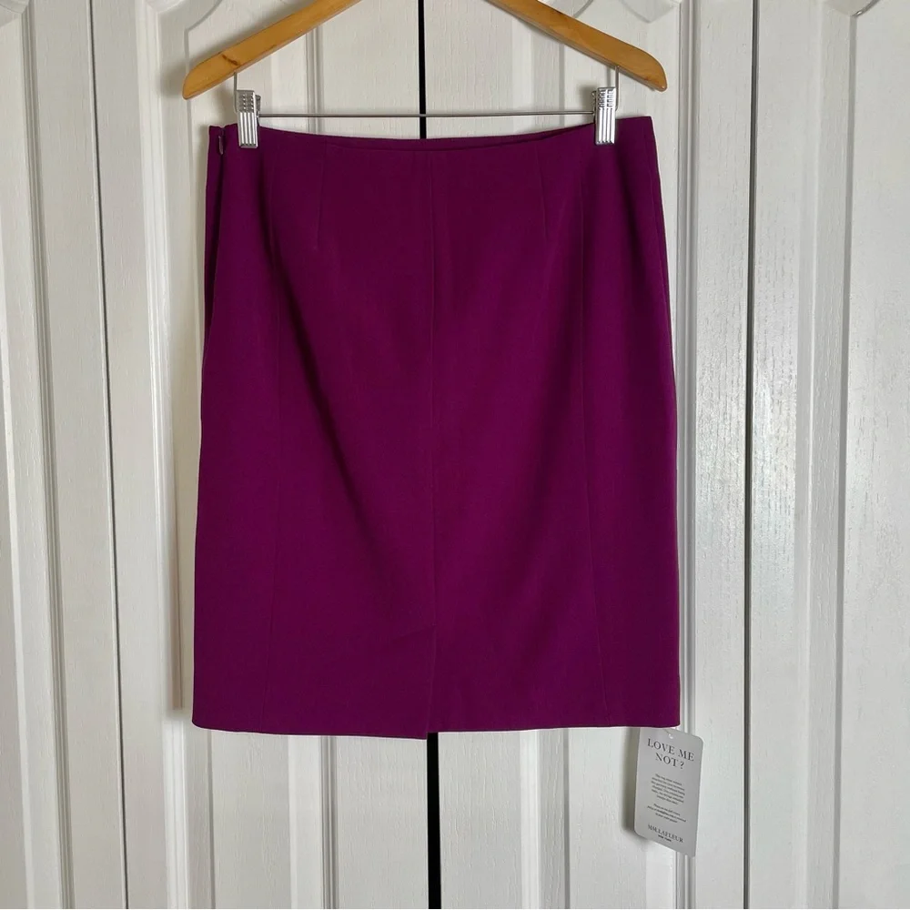 NWT MM Lafleur Noho Skirt Women’s 8 Deep Plum Purple Straight Pencil Corporate - Picture 4 of 15